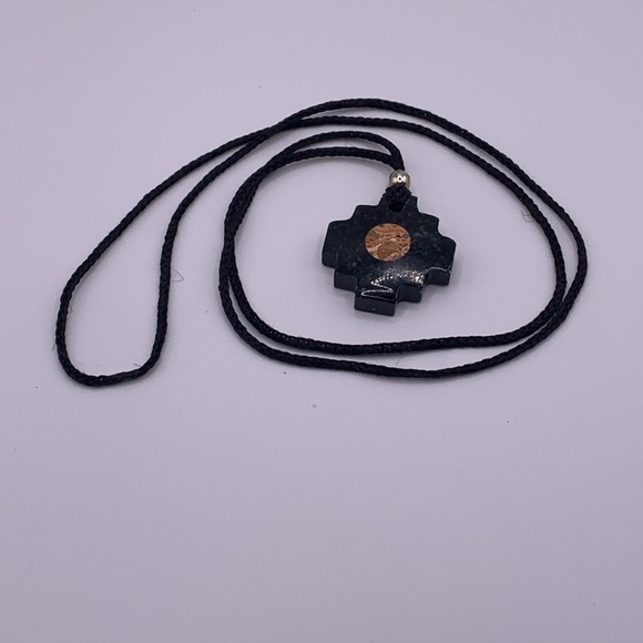 ♥️SALE! 3for$15 Stone Pendant on a black cord necklace 26” - Picture 3 of 4